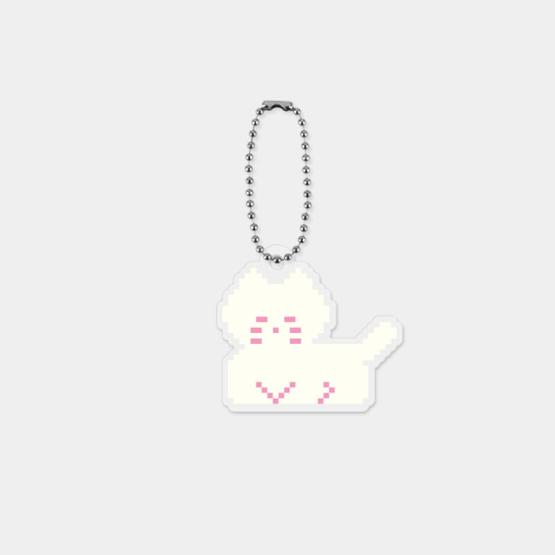 sleep knit hey cat acrylic keychain Single product