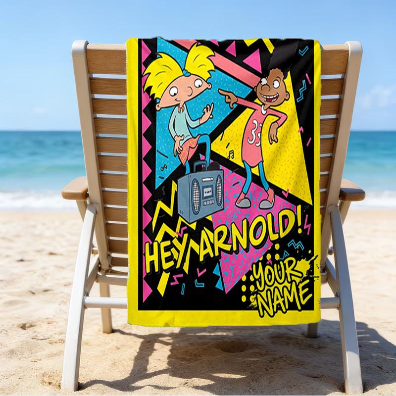 Custom Name Beach Towel Friendship Laughter Arnold Beach Towel, Soft Microfiber, Gift for Her/Him, Birthday, for Pool, Beach, Travel, Fan gifts