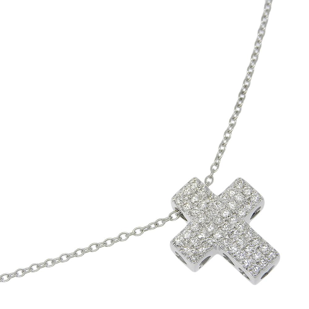 

Ponte Vecchio cross Necklace K18 white gold/diamond cross 5.2g Women Used