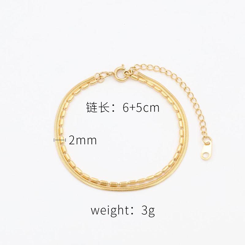 Temperament Niche Metal Does Not Fade Girls Girlfriends Gift Double Chain Snake Bone Chain Titanium Steel Bracelet