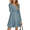 Women's Dress, Long Sleeved Pullover, Round Neck, A-line Casual Dress, And Winter