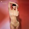 Seamless Shiny Silky High-Cut Bodysuit & Sexy Stockings Set - Large Size