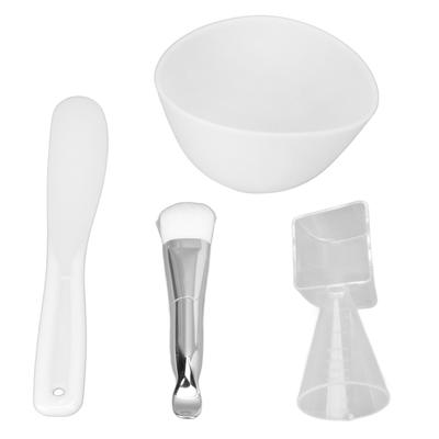 Gesichtsmasken-Mischschüssel-Set Silikonschüssel Pinsel Spatel Messbecher DIY Gesichtsmasken-Pflegeset Silber