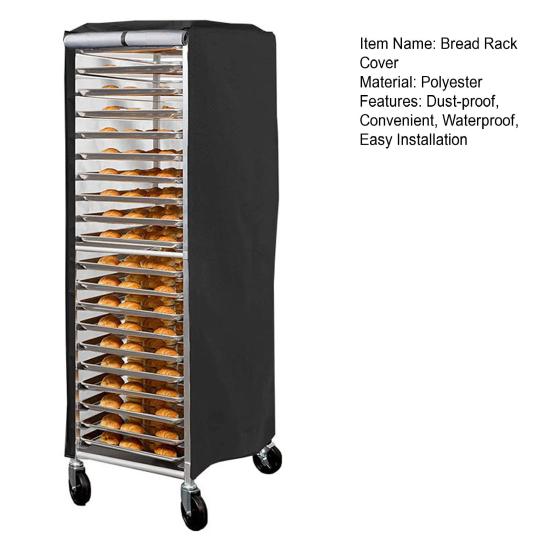 Bread Rack Cover Bakery Shelf Cover with Zipper Waterproof Dustproof Sheet Pan Rack Cover for Home Shop