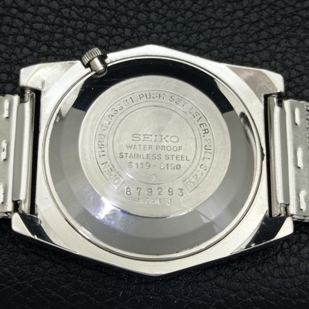 VINTAGE SEIKO 5 AUTOMATIC 6119B JAPAN MENS WHITE COLOR DIAL WATCH a702360-5 R124-a702360