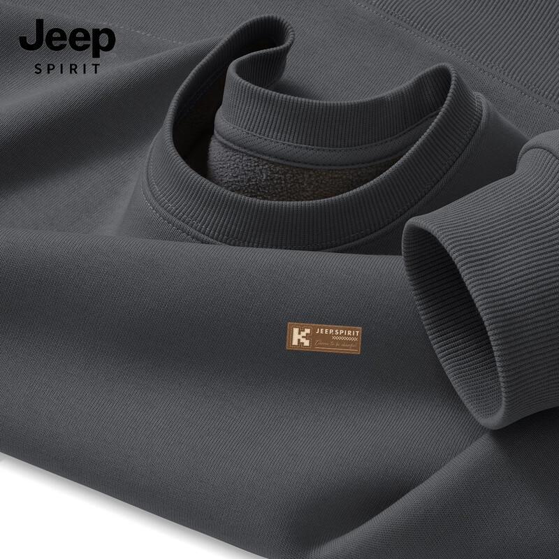 

JEEP SPIRIT Men s 2025 Fleece-Lined Loose Hoodie 3XL