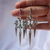 Punk Metal Piercing Curved Spike Earrings For Women Goth Grunge Aesthetic Rivet Earrings Jewelry Gift