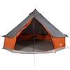 Tipi Family Tent for 8 People Grey and Orange Waterproof