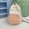Schoolbag new polka dot backpack niche bow large capacity commuter bag sweet versatile light cute leisure bag
