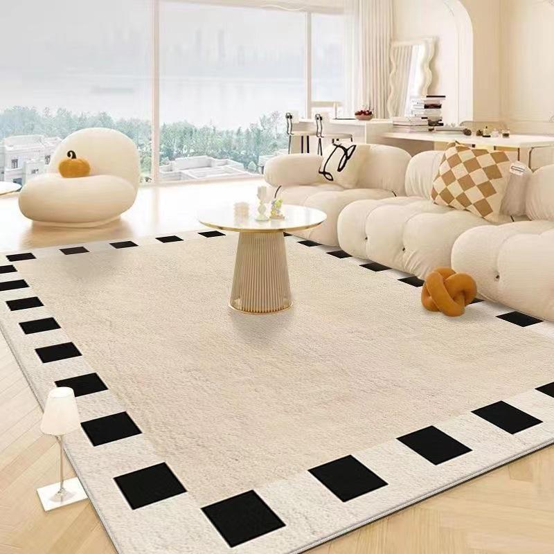 

Cross-Border Faux Cashmere Rug: Bedroom, Bedside, Living Room, Coffee Table, Non-Slip, Thickened, Insulating 80*120cm (Non-slip Base)