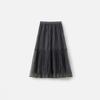 broadcast Women's French Style Mesh Midi Skirt