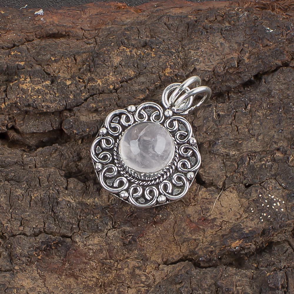 Rosenquarz Handgemachter Schmuckanhänger im neuesten Design, 925 Sterling Silber Edelstein Anhänger, Geschenk für Mutter