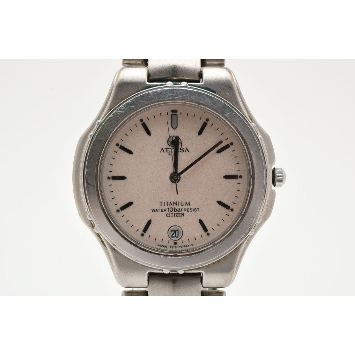 Used MR-03268 Citizen Atessa 5510-F52576 Date Round Quartz Men s Watch CITIZEN
