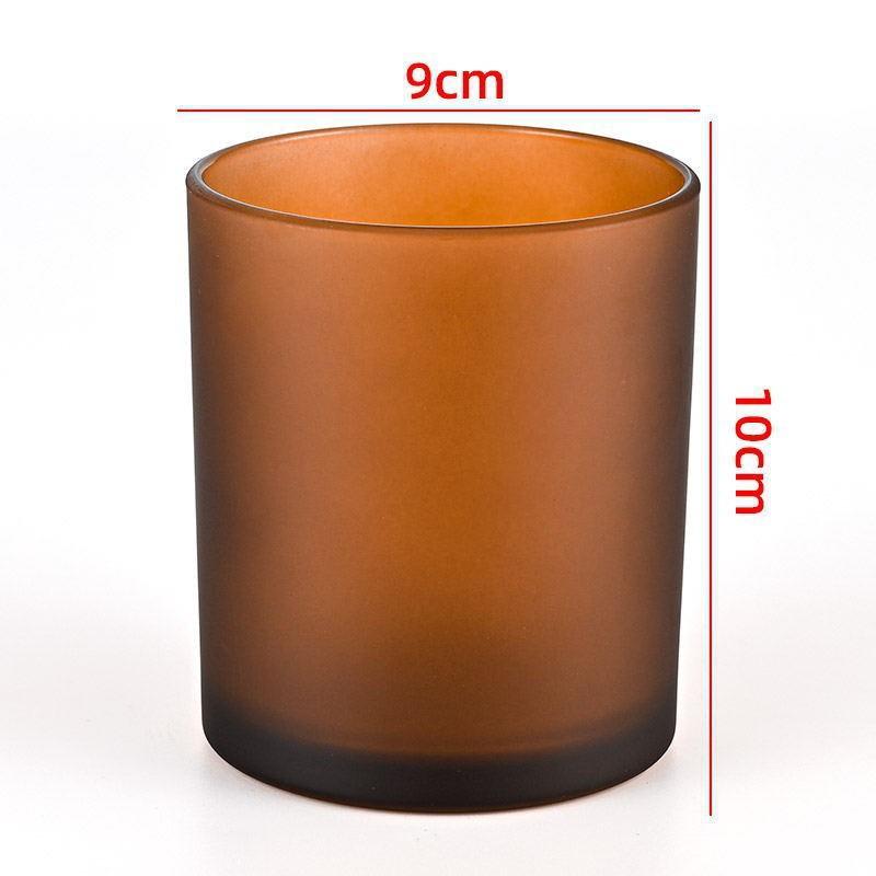 Colored Frosted Glass Candle Jar with Optional Lid - Creative Wide Mouth Design
