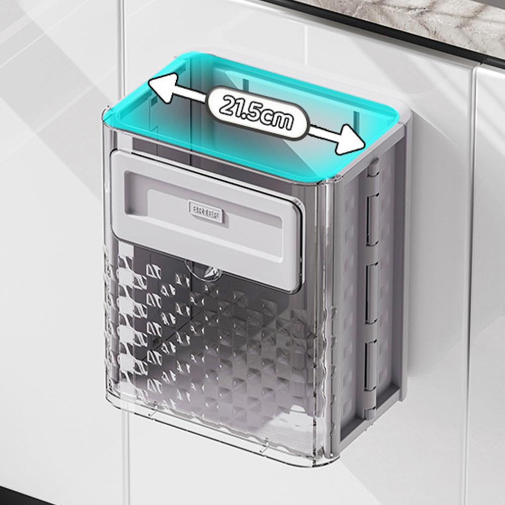 10L Hanging Kitchen Trash Can for Cabinet Under Sink Wall Mounted Collapsible Waste Bin Food Wastebasket Folding Garbage Can