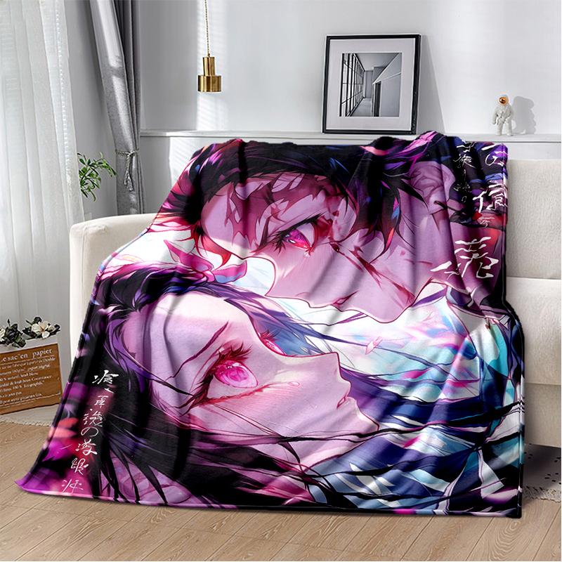 30 Style Demon S-Slayer Cartoon  Kamado Nezuko Anime Blanket,Soft Throw Blanket for Home Bedroom Bed Sofa Travel Office Kids