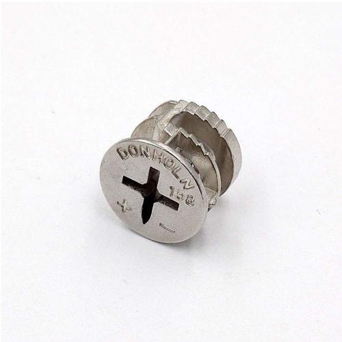 BESTU Camlock Screws, Furniture Connectors, 15mm Diameter, Furniture Camlock Fittings, Connectors, Metal, Silver Tone, for Cabinets, Pack of 12