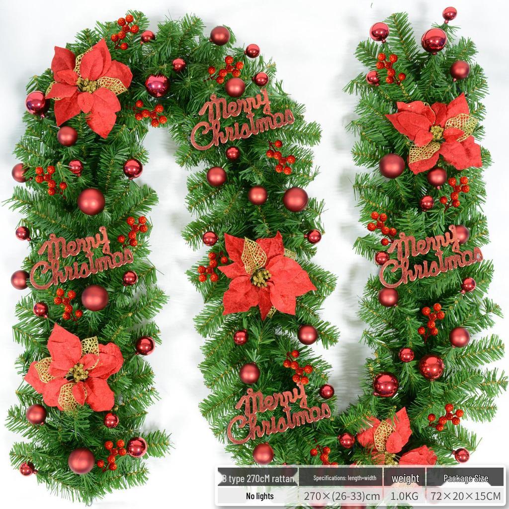 Christmas Glimmer: Garland Set for Tree, Window, and Fireplace with Flocked Leaf Ornaments