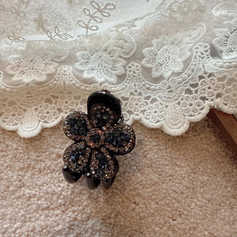 

Модная заколка-топ с кристаллами в виде цветка, Элегантный держатель для полухвоста, Роскошная заколка-краб для волос для женщин и девушек, Мини-заколка-краб