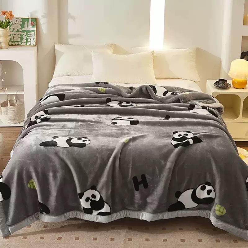 Vinterteppe Seng Myk Korall Flanell Flanell Teppe Fuskepels Mink Ensfarget Sofatrekk Sengetrekk pluss fløyel pustende laken