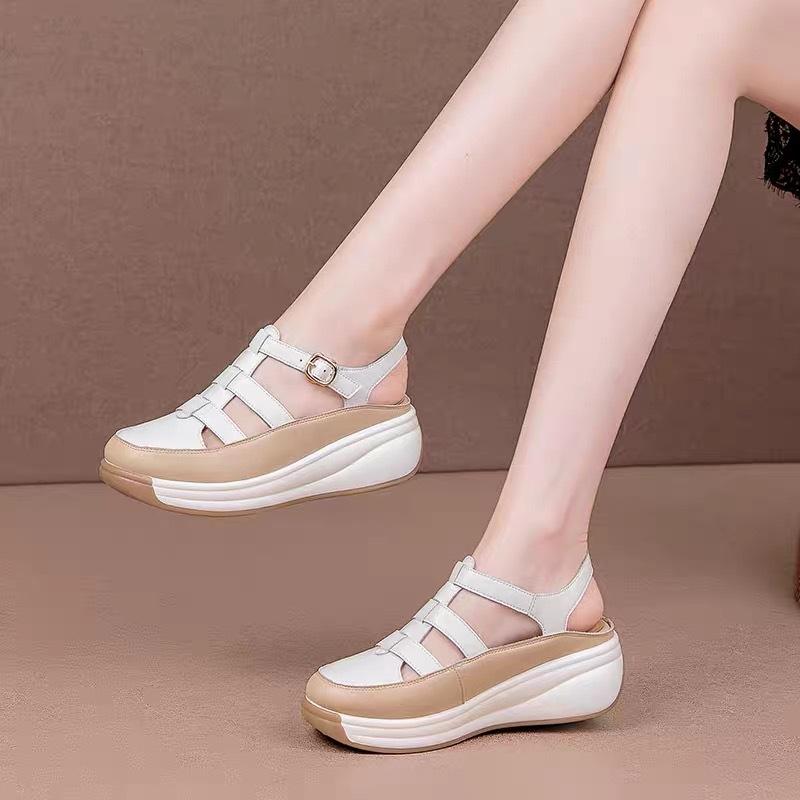 Women Roman Baotou Sandals Slippers Summer  Hollow-out Wedges Woman Casual Shoes   Female Platform Sandalias