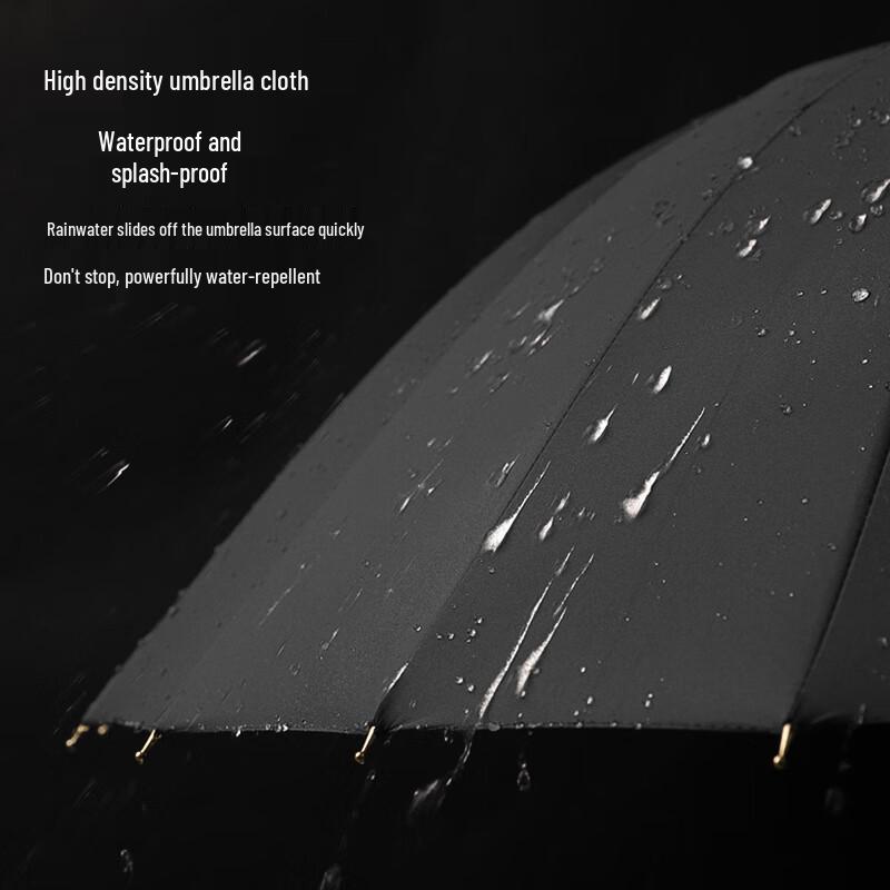Heavy-Duty 24-Rib Windproof Long Handle Umbrella