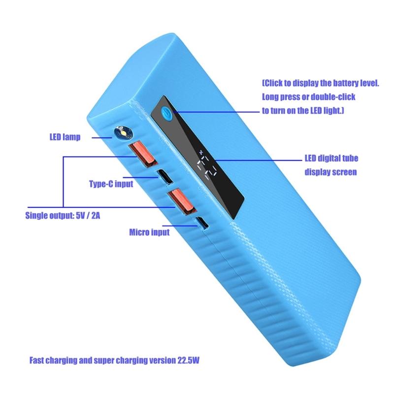 5 Slots 20650 Battery Powerbank Case Shell With Fast Charging And Not Required Welding For Outdoor Travel Emergency Use
