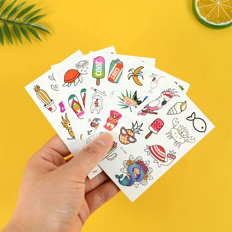 10 Stück Leuchtende Hawaiianische Tattoo-Sticker Leuchten im Dunkeln Tropischer Flamingo Strandparty-Sticker Aloha Luau Geburtstagsdeko Zubehör