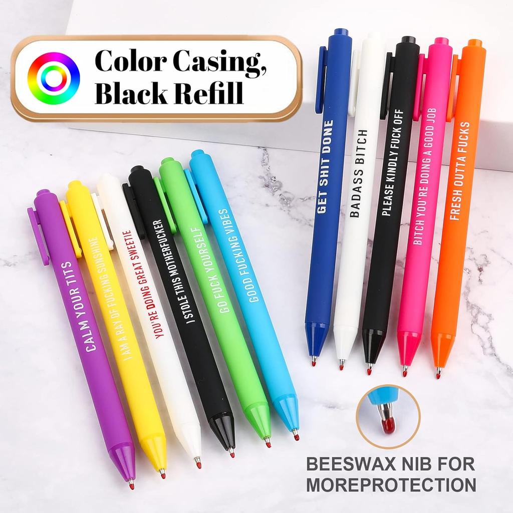 .com : Niziline 11/22Pcs Swear Word Daily Pen Set, Yocartgo Pens, Funny Pens, Funny Office Gifts (11) : Office Products