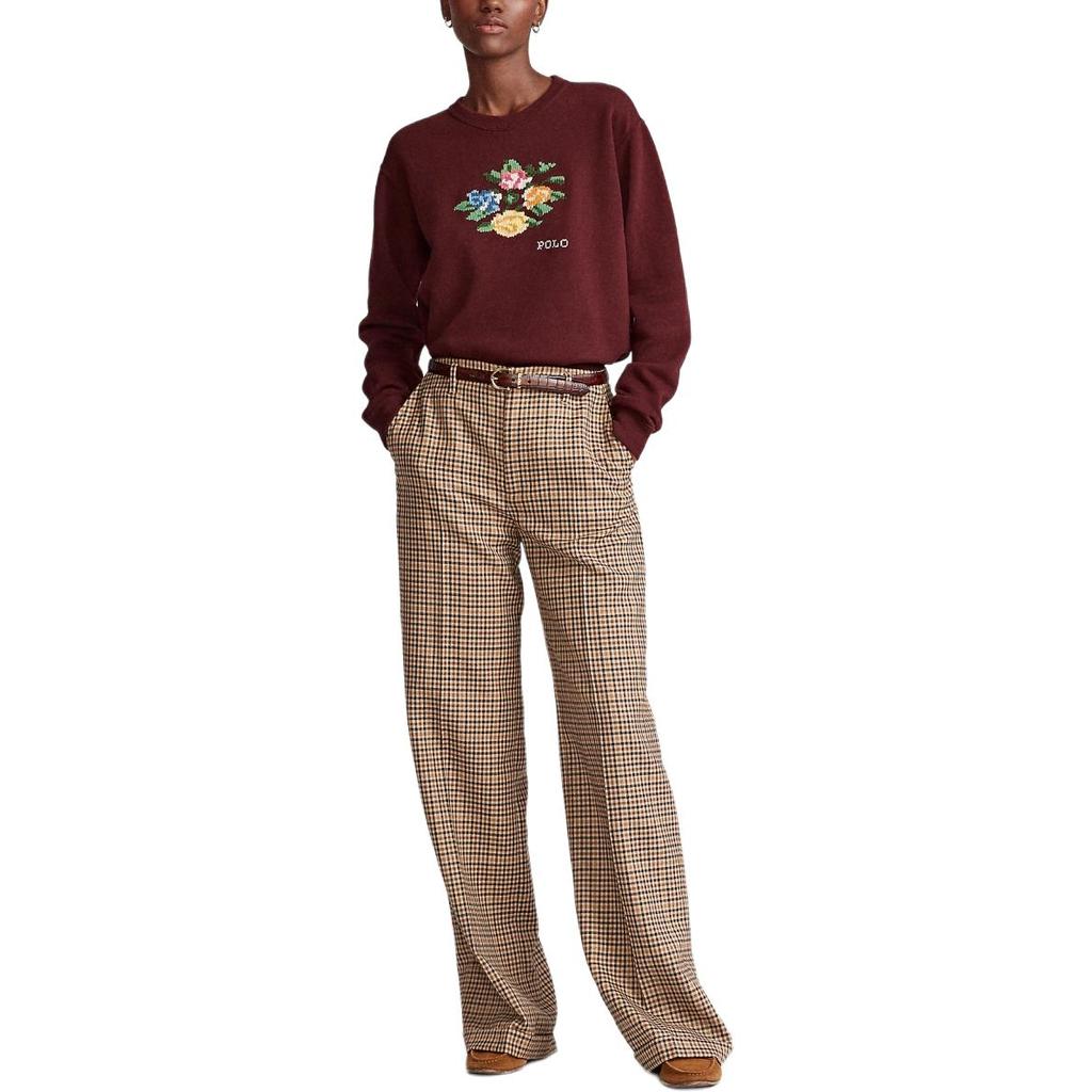 Polo Ralph Lauren FW25 Floral Embroidery Fleece Crewneck Long Sleeve Sweatshirt Women Sweatshirt 211819219-001