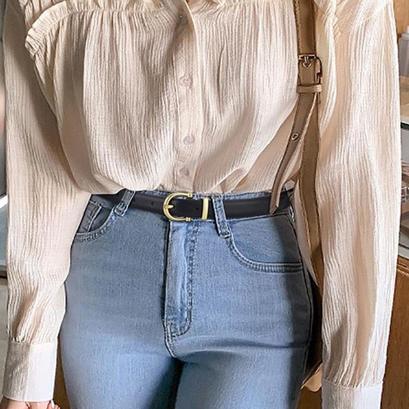 Luxury Designer Women Belt Genuine Leather Female  Metal Belt Buckle Waistband 3 Colors High Quality Trend Belt Lady