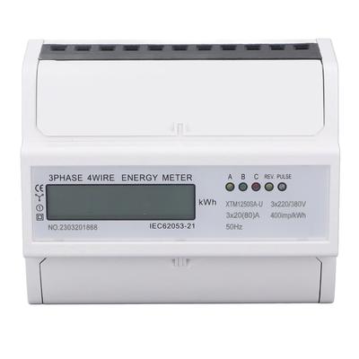 Stromzähler 3-phasig 4-Leiter 7P LCD Digitalanzeige DIN-Schienenmontage Leistungsmonitor
