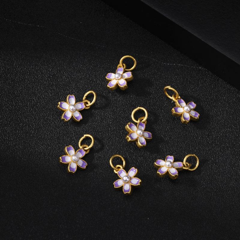 Sand Gold Butterfly Enamel Pendant with Strong Color Retention - DIY Jewelry Accessory