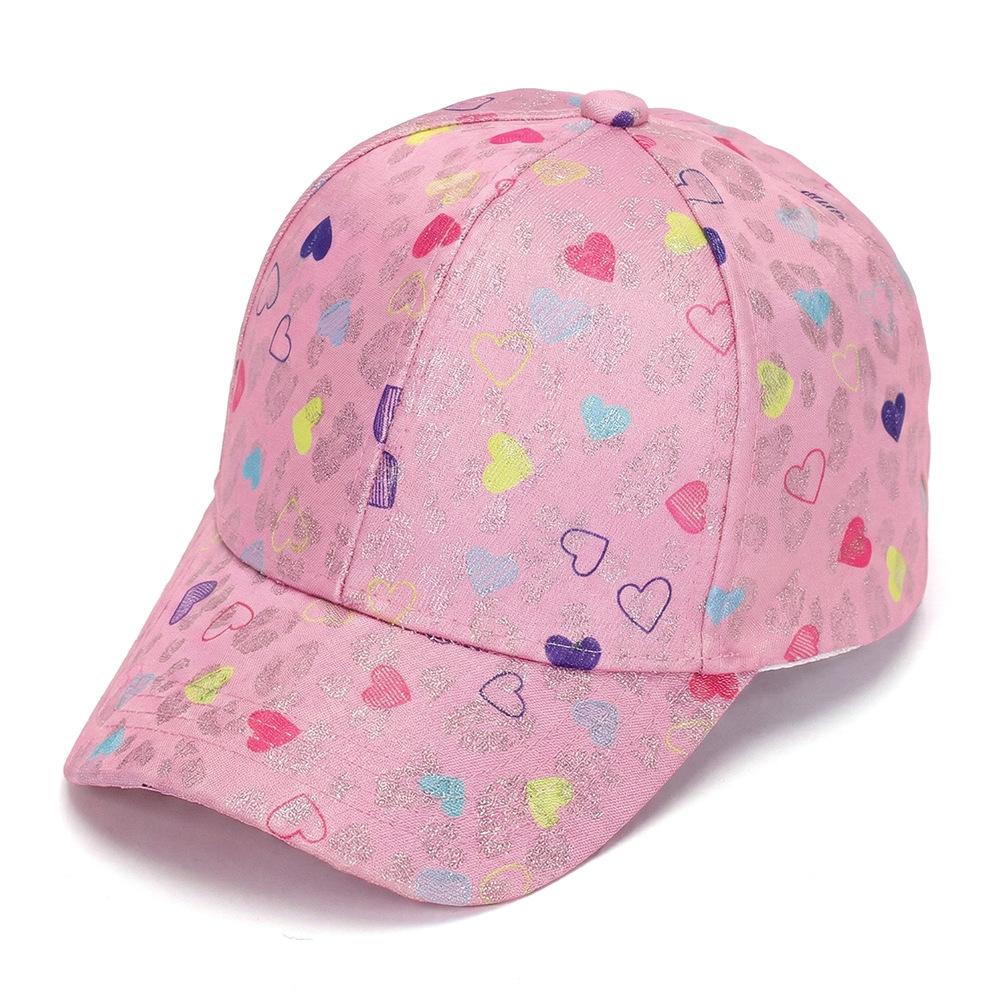 

Kids Baseball Cap Boys Girls Adjustable Visor Hat Fashion UV Protection Shiny Heart Children Outdoor Sport Snapback Travel Hat 52-54CM розовый