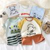 Sommer Cartoon Hoodie und Shorts Set für Kinder aus weicher Baumwolle