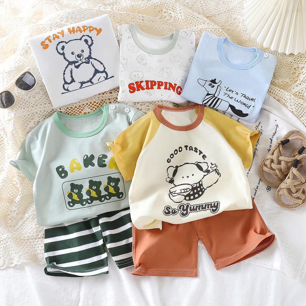 Sommer Cartoon Hoodie und Shorts Set für Kinder aus weicher Baumwolle