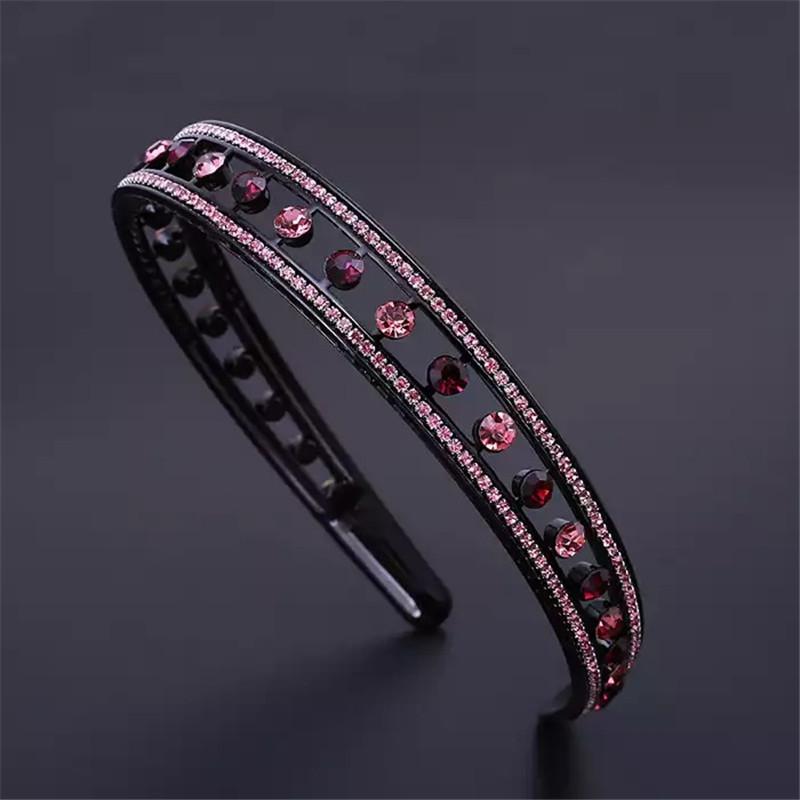 Simple Headband Rhinestone Hair Hoop Bands Flower Crystal Non-slip Bezel Hairbands Women Jewelry Girls Hair Accessories Headwear