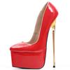 Fashion 22cm Stiletto Metal High Heels,Women Platform Pumps,Men Fetish Stage Pole Dance Shoes,Patent Leather,Red,Leopard,Custom Colors