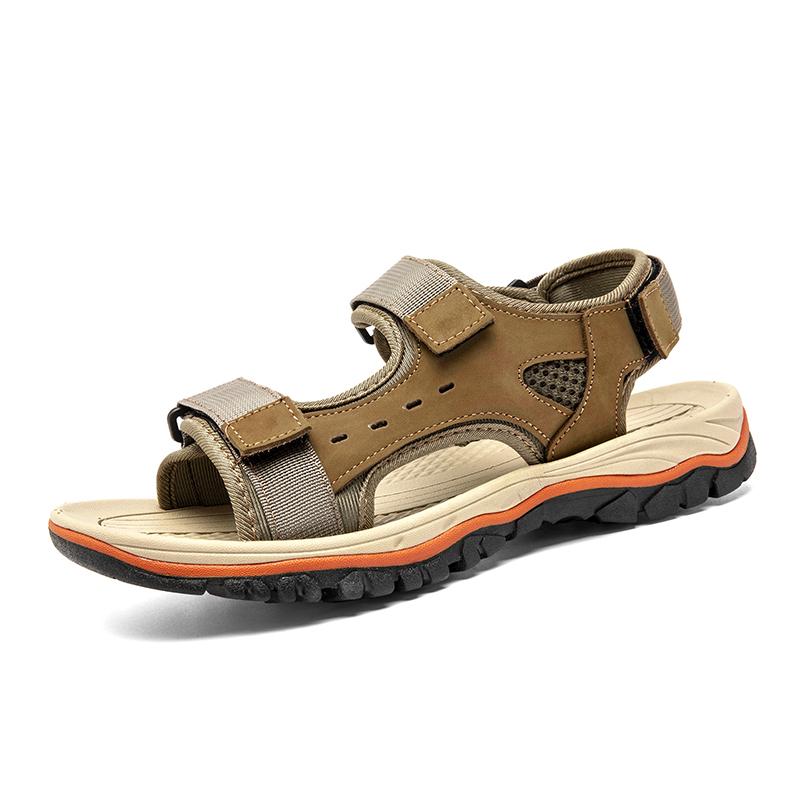 Летние Сандалии Обувь Мужская Уличная Противоскользящая Плоская Подошва Дышащая Водонепроницаемая Легкая Дышащая Повседневная Обувь Мужская Обувь 38 хаки