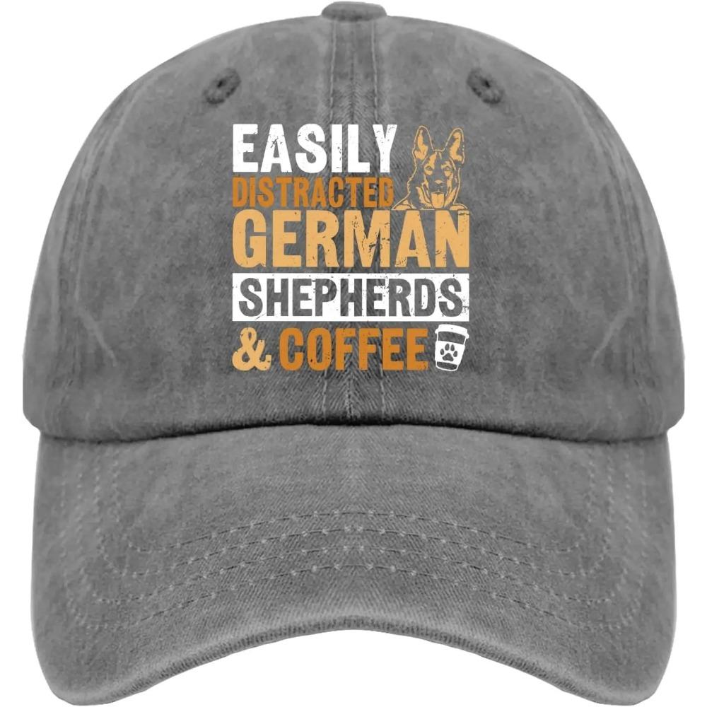 

Немецкие овчарки легко отвлекаются Немецкие овчарки и кофейная шляпа для мужской бейсболки мода Adjustable серый