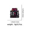 ADHD Awareness Enamel Pin Skeleton Brooch Pines Lapel Pins Badge On Backpack Clothing Accessories Fashion Jewelry Friends Gifts