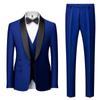 Men's Autumn Slim Fit Business Casual Suit: Tuxedo, Vest, and Pants Set for Weddings and Grooms