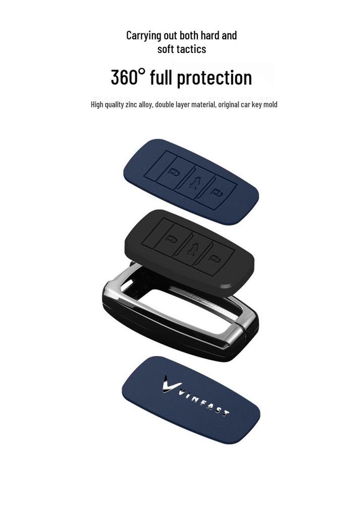 VinFast Key Cover & Metal Key Holder for VF5, VF8, and VF3 (Vietnam Edition)