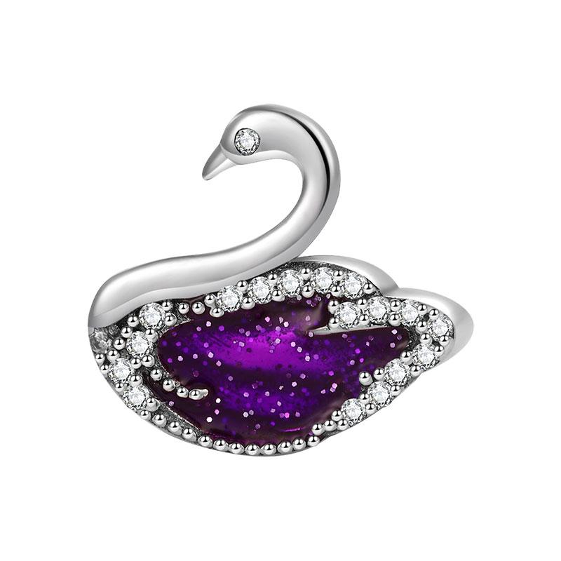 Doe-het-zelf Dames Sieraden Cadeaus Roze Paarse Serie Charms Glinsterende Oneindigheid Harten & Sterren Lavendel Bloemen Kralen Passend op Originele Armband