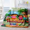 Dora Explorer Customize Text Blanket Throw Customizable Blanket Soft & Cozy Versatile for Bed Seaside Office Chair Nap Ideal for All Seasons