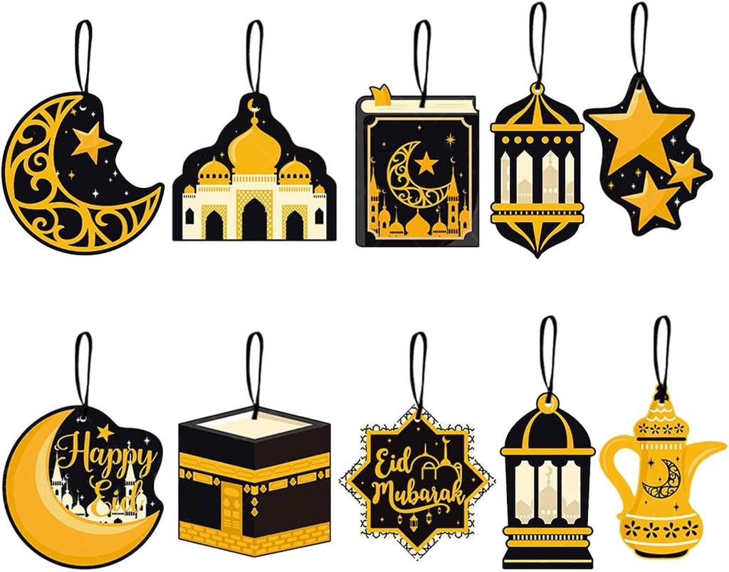 Ramadan Festival Hanging Ornament Moon Stars Castle Design Islamic Home Decor Party Supplies Eid Mubarak Celebration Decoration