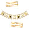 Bumble Bee Banner Burlap with Daisy Flower Bunting Happy Bee Day Decorations Garland Bumblebee Party Decorations for Baby Shower Birthday Supplies