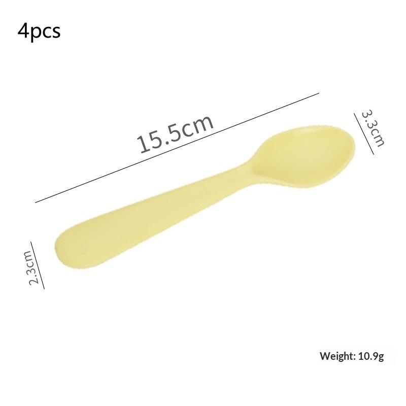 1/2/4Pcs Simple Children Tableware Plastic Baby Feeding Spoon Toddler Training Eating Utensils For Dessert Fruit
