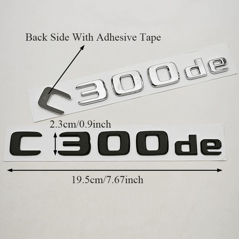 NEW 3D ABS Car Letters Logo C300de Badge Sticker Rear Trunk Emblem Decals For Mercedes Benz C300de W205 Tail Marking Accessories ll1