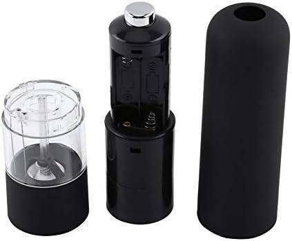 Automatic Electric Pepper and Salt Grinder Battery Operated One Hand Spice Mill with LED Light Adjustable Grind for Kitchen BBQ